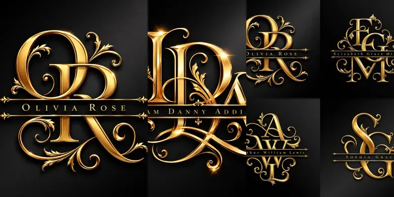 Royal Gold Flourish Monogram Generator generated by undefined