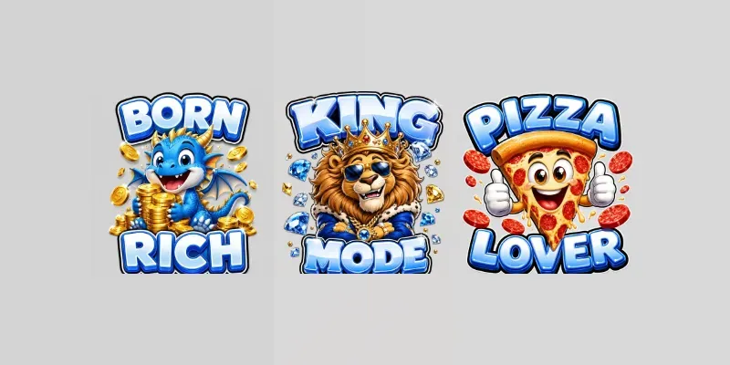 Funny 3d Hustle Sticker Pack generated by undefined