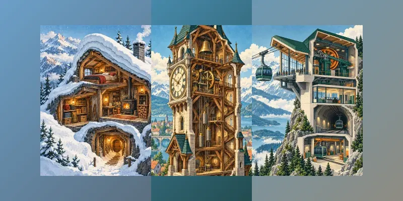 Cutaway World Poster Scenes