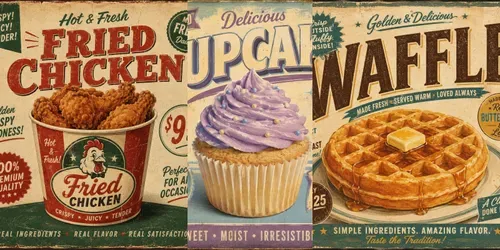 Vintage Retro Food Poster Collections generated by chatgpt-image