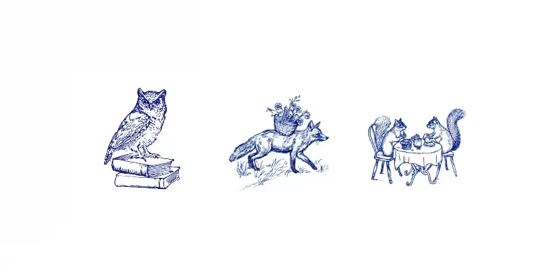 Blue Ink Storybook Sketches generated by undefined
