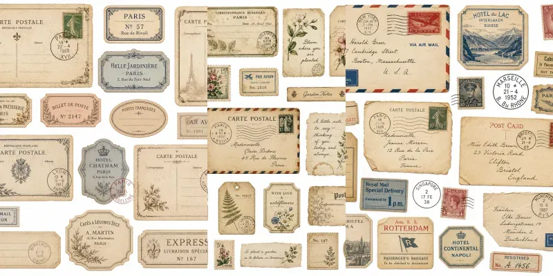 Vintage Postcard Ephemera generated by undefined