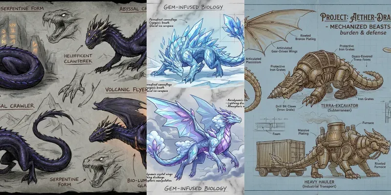 Dragons Sketches generated by undefined