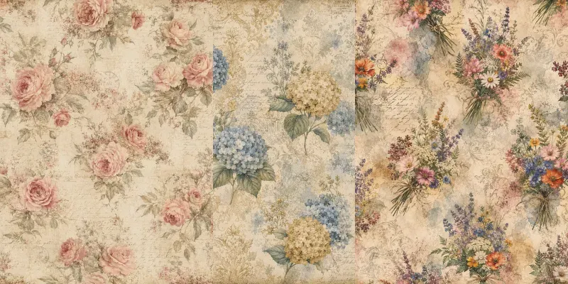Vintage Floral Pattern Scrapbook Papers generated by undefined