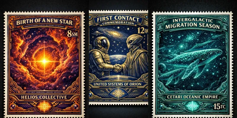 Intergalactic Postage Stamp Generator generated by undefined