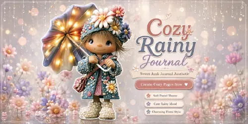 Cozy Rainy Day Junk Journals generated by midjourney