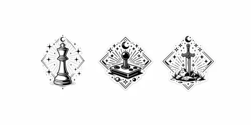 Minimal Celestial Game Stickers generated by chatgpt-image