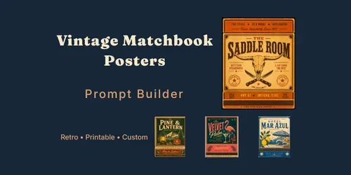 Vintage Matchbook Posters generated by chatgpt-image