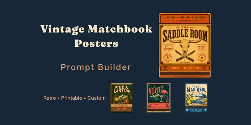 Vintage Matchbook Posters generated by undefined