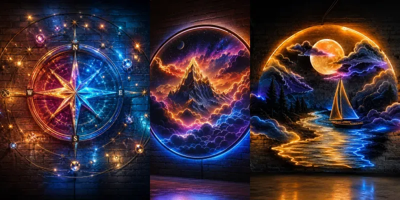 Electric Glow Artworks Collection generated by undefined