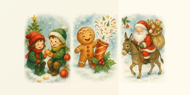 Whimsical Holiday Watercolors generated by undefined