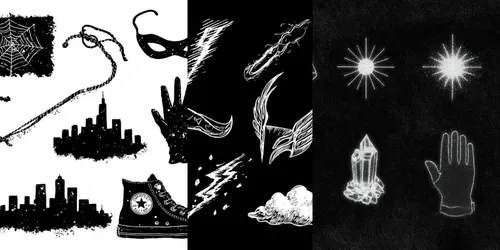 Handdrawn Superhero Comic Doodles generated by midjourney