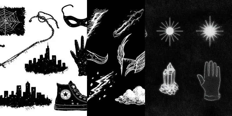 Handdrawn Superhero Comic Doodles generated by undefined