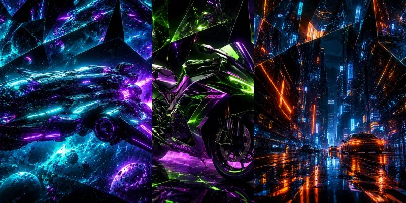 Cyber Neon Kaleidoscopes generated by undefined