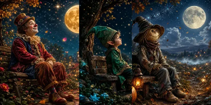 Whimsical Moonlit Dream Characters generated by undefined