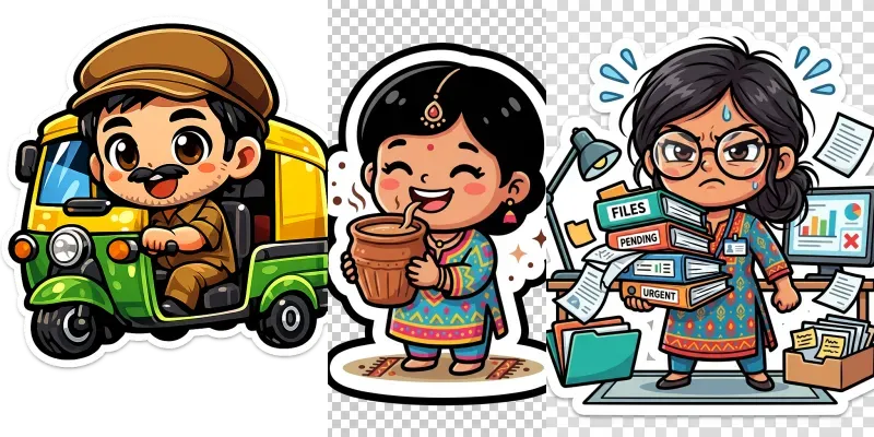 50 Viral Indian Meme Stickers generated by undefined