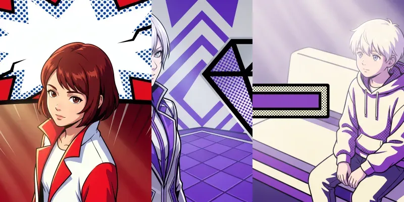 Anime Pop Art Emblem Characters