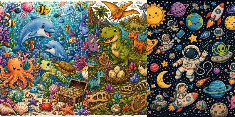 Playful Doodle Worlds generated by undefined