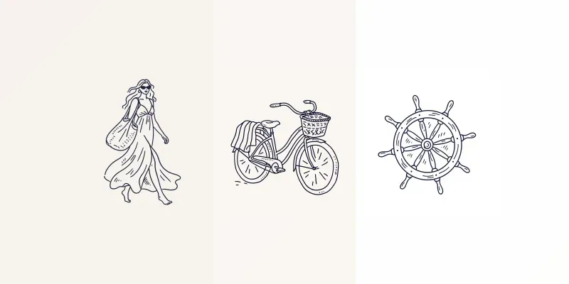 Coastal Resort Ink Illustrations generated by undefined