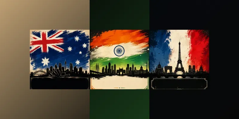 Vintage Brush Flag City Posters generated by undefined