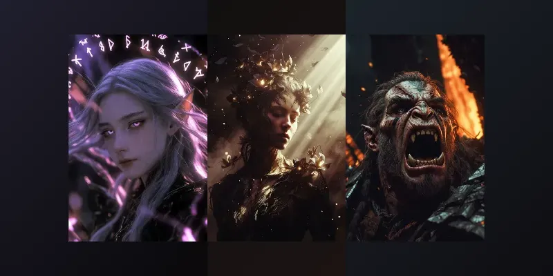Cinematic Dark Fantasy Portraits generated by undefined