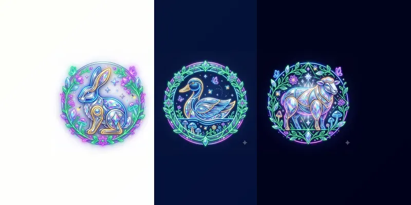 Neon Farm Friends generated by undefined