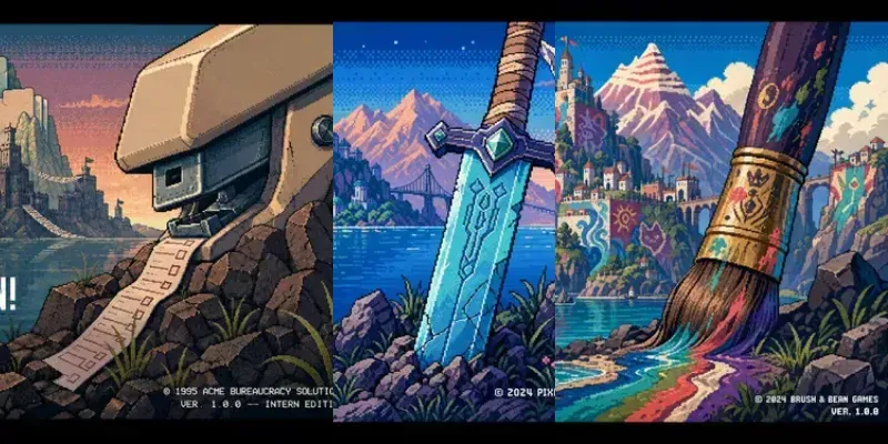 Retro Pixel RPG Title Screen Generator generated by undefined
