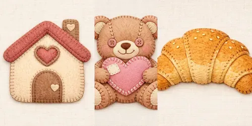 Handmade Textile Fabric Illustrations generated by chatgpt-image