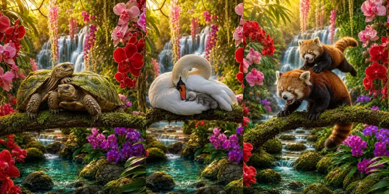 Waterfall Lovebirds generated by undefined