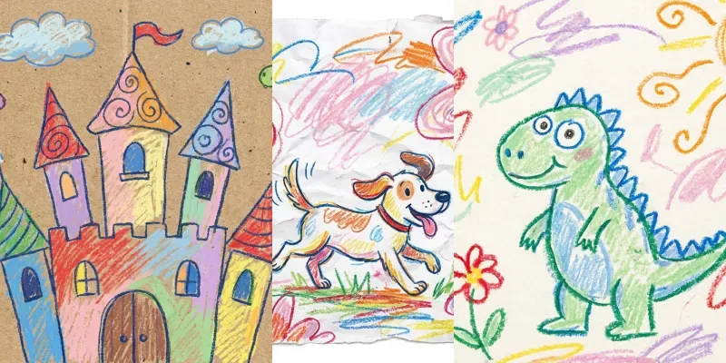 Colorful Crayon Scribble Kids Drawings generated by undefined
