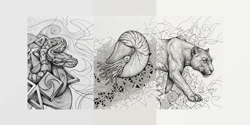 Monochrome Stipple Contour Art generated by undefined