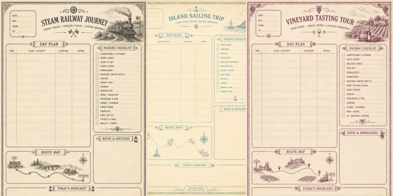 Trip Itinerary Journal Pages generated by undefined