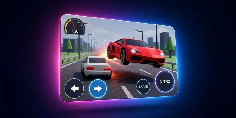 3D Highway Traffic Racer Html5 Game