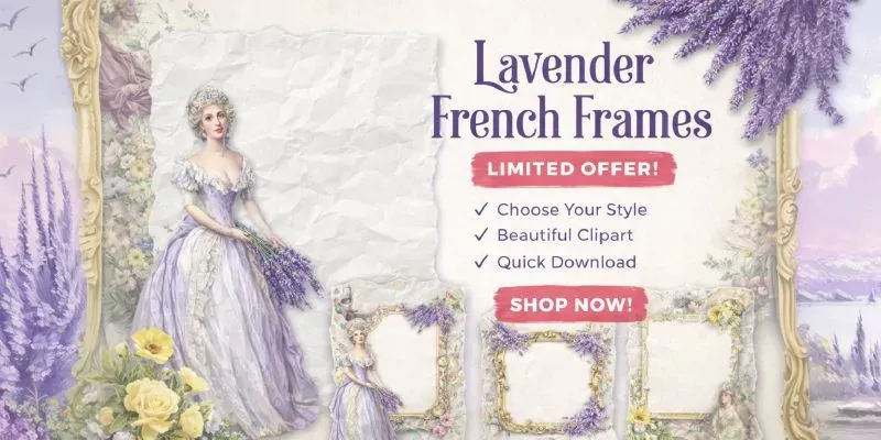Lavender French Vintage Background Frames generated by undefined
