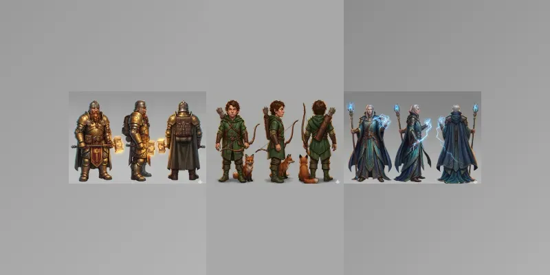 Fantasy RPG Characters Multiple Angles generated by undefined