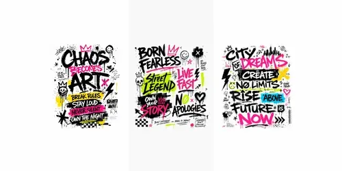Urban Graffiti Typography Posters generated by chatgpt-image