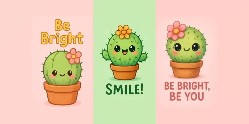 Kawaii Motivational Character Posters generated by undefined