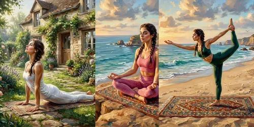 Yoga In Oil Paintings generated by gemini-image