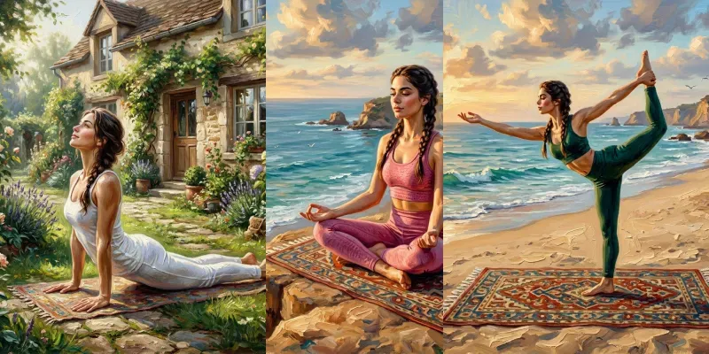 Yoga In Oil Paintings