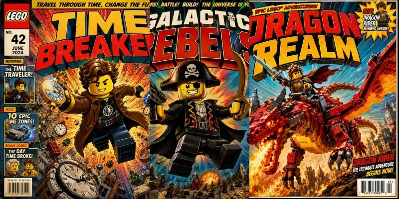 Lego Vintage Comic Covers generated by undefined