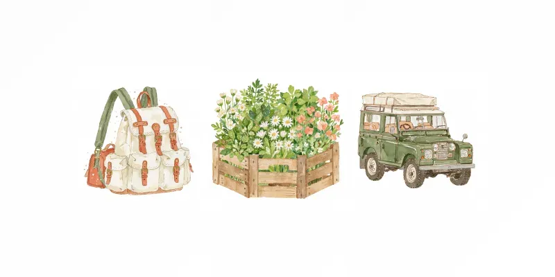 Safari Expedition Watercolor Clipart