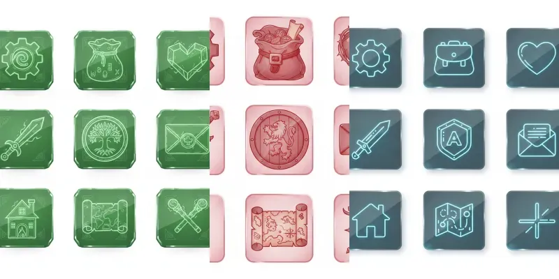 Glassmorphism UI Game Asset Kits generated by undefined