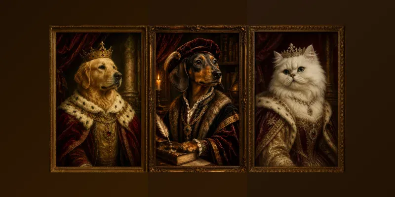 Royal Renaissance Pet Portrait Oils generated by undefined
