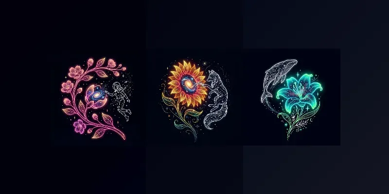 Cosmic Bloom Line Art Pros generated by undefined
