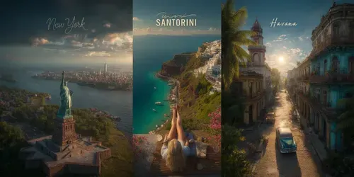 Epic Travel Poster Design Packs generated by midjourney