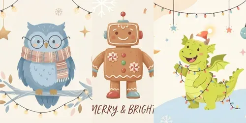 Whimsical Christmas Charm Packs generated by gemini-image