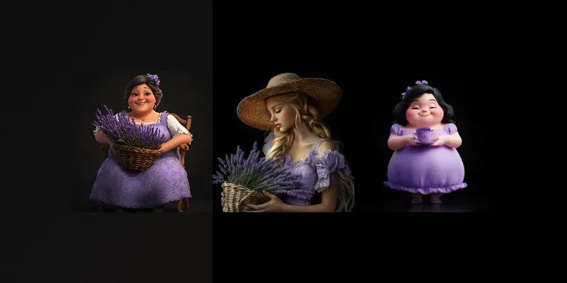 Pixar Style Lavender Mothers Day Cliparts