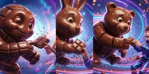 Modern 3D Chocolate Advertisements generated by qwen-image