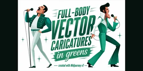 Vector Caricatures In Greens generated by midjourney