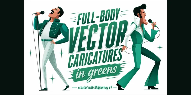 Vector Caricatures In Greens generated by undefined